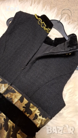 РАЗКОШНА рокля в златисто-черно, снимка 13 - Рокли - 52581279