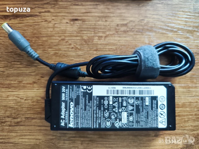 зарядно за лаптоп Lenovo Thinkpad 92P1103 - 90W 20V 4.5A 5.5mm, снимка 2 - Части за лаптопи - 50916442