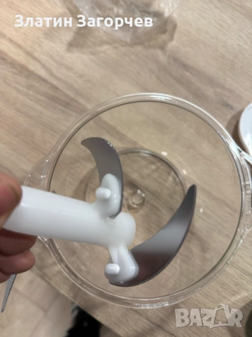 Ръчен кухненски чопър Cheffinger – 900 мл, 3 остриета, стъклен/неръждаема стомана, нов, снимка 2 - Чопъри и пасатори - 53258113