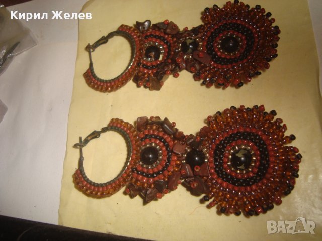 ХЕНД-МЕЙД АРТ ОБЕЦИ с КАМЪНИ и МЪНИСТА МНОГО ЕФЕКТНИ и КРАСИВИ 2771, снимка 5 - Обеци - 33789341