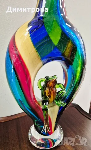 Голяма масивна ваза Murano style glass , снимка 2 - Вази - 56327446