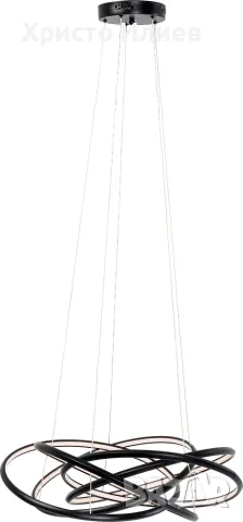 Kare Design Висяща LED лампа Полилей Saturn Black 72cm