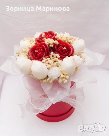 Ароматни букети от свещи, ръчна изработка , снимка 6 - Декорация за дома - 51321982