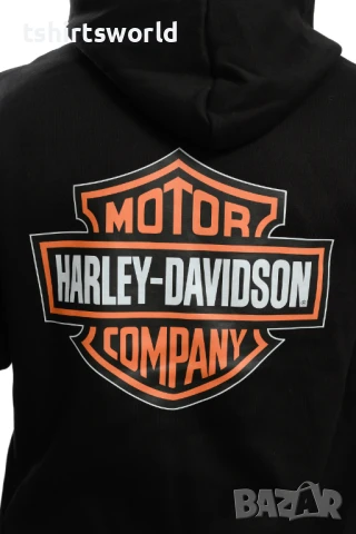 Нов мъжки суичър с ЦИП и трансферен печат HARLEY DAVIDSON, мотори , снимка 2 - Суичъри - 27756870