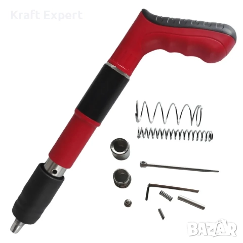 Ръчен пистолет за забиване на пирони с комплект аксесоари и подарък пирони, снимка 3 - Други инструменти - 51625347