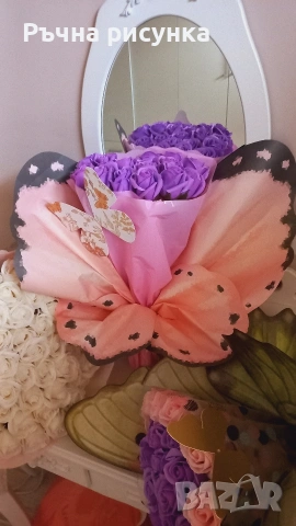 Големи букети,различни цени ,51рози,21рози,23рози, снимка 18 - Декорация за дома - 49894439