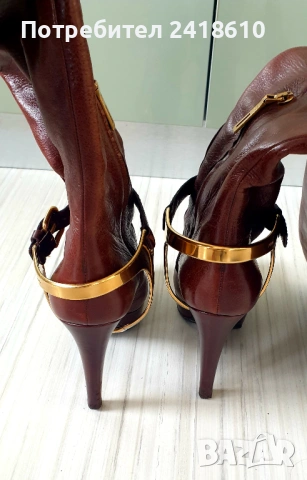 Prada Leather Boots Size 37/1/2 /24см. ОРИГИНАЛ! Дамски Кожени Ботуши!, снимка 18 - Дамски ботуши - 53293645