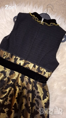 РАЗКОШНА рокля в златисто-черно, снимка 10 - Рокли - 52581279