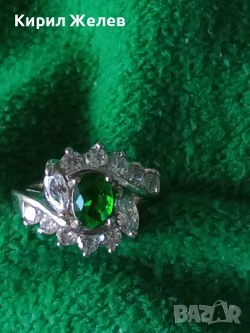 ПРЕКРАСЕН СКЪПОЦЕНЕН ПОСРЕБРЕН МЕДЕН АР НУВО ПРЪСТЕН с ЮВЕЛИРНО ФАСЕТИРАН ПЕРИДОТ и ЦИРКОНИ 37382, снимка 17 - Пръстени - 40689868