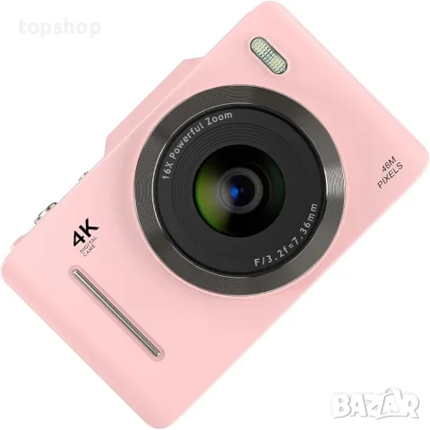 Детски Дигитален Фотоапарат HUANGENG H16 (1080P, 2.8" Екран, 16x Zoom, Розов) 