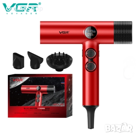 Професионален сешоар VGR с BLDC мотор 110 000 RPM – Йонна технология и дифузер, снимка 10 - Други - 52816266