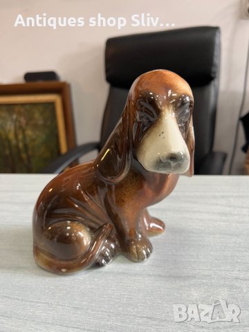 Керамично куче с глазура - Блъдхаундът. №4582, снимка 1 - Колекции - 42364979