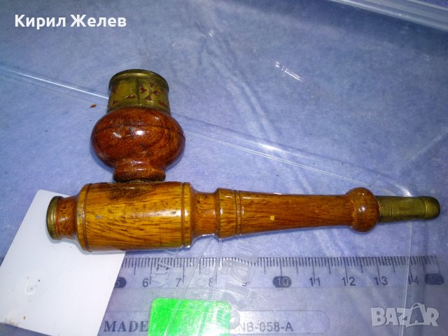 СТАРА РЯДКА КОЛЕКЦИОНЕРСКА ЛУЛА за ОПИУМ РЪЧНА МАЙСТОРСКА ИЗРАБОТКА ДЪРВО и БРОНЗ За КОЛЕКЦИЯ! 37701