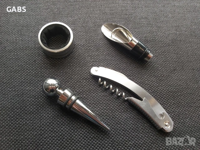 Подаръчен комплект за вино тирбушон,тапа и лиек,два модела, снимка 6 - Подаръци за мъже - 50668242