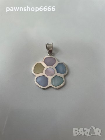 Сребърна висулка със седеф 925, снимка 2 - Колиета, медальони, синджири - 41792849