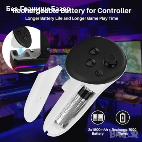 Нова Бързо Зареждаща станция за Meta Quest 3 - Магнитни Конектори и LED Индикатор, снимка 4 - Друга електроника - 44259645