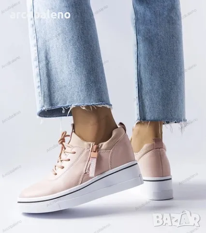 Дамски маратонки на ниски танкетки Mathieu, снимка 3 - Маратонки - 49563825