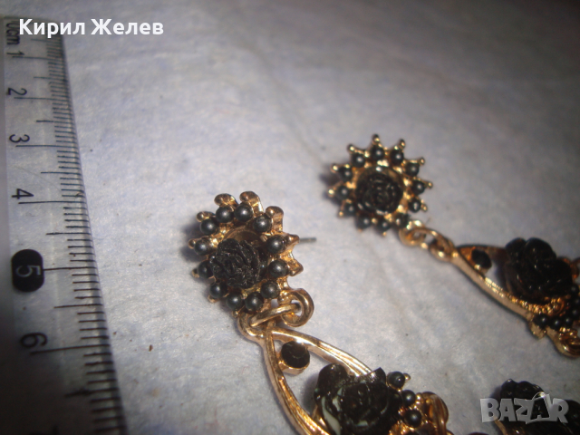 ПОЗЛАТЕНИ ФЛОРАЛНИ ВИНТИДЖ ОБЕЦИ ВЕЧЕРНИ 18952, снимка 8 - Обеци - 36470424