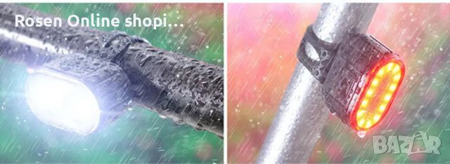 LED Комплект фар и заден стоп за велосипед и тротинетка, водоустойчиви с акумулаторна батерия, снимка 10 - Велосипеди - 40614737