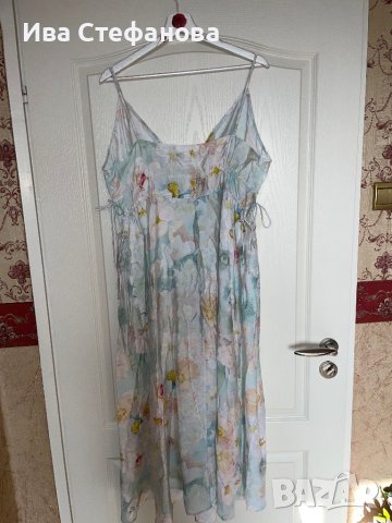 Нова разкошна XL елегантна ежедневна удобна рокля флорален десен нежни цветя , снимка 1 - Рокли - 41674883