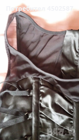 Черна рокля с корсетни елементи, снимка 3 - Рокли - 51918670