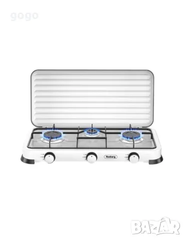 Троен газов котлон газов с капак Rosberg, 30mbar 2x2.2kWh+1x1kWh, снимка 2 - Котлони - 49589585