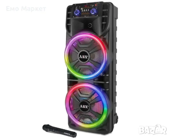 Караоке тонколона с два високоговорителя 2х12 инча XH-1689, снимка 12 - Bluetooth тонколони - 49276383