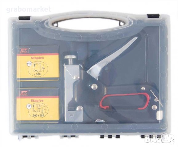 Ръчен телбод - такер в кутия, изработена от PVC материал, снимка 2 - Други инструменти - 15976167