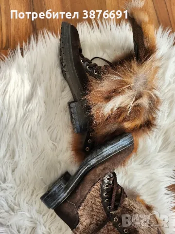 Дамски боти ботуши естествен косъм лисица естествен велур луксозен модел , снимка 7 - Дамски боти - 48036202