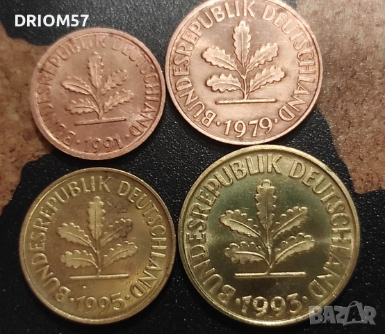 Монети Германия - 4 бр. [1979-1995], снимка 2 - Нумизматика и бонистика - 53623616
