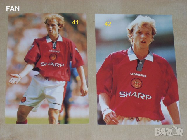 Оригинални картички на Райън Гигс, Петер Шмайхел, Рой Кийн, Пол Скоулс от Манчестър Юнайтед 1996/97, снимка 8 - Фен артикули - 24945018