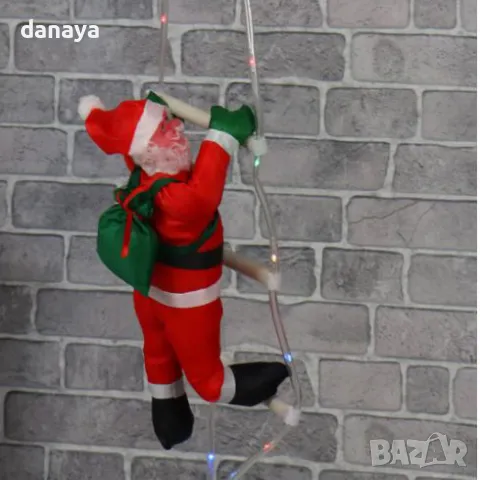 5386 Катерещ се Дядо Коледа на светеща стълба, снимка 3 - Декорация за дома - 47745527
