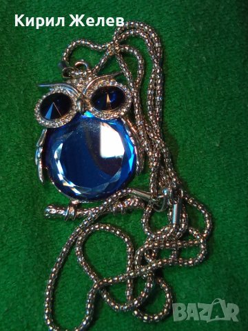 КРАСИВО КРИСТАЛНО СРЕБРИСТО БУХАЛЧЕ ФИГУРАЛЕН АРТ МЕДАЛЬОН с ВЕРИЖКА 8779, снимка 2 - Колиета, медальони, синджири - 36245891