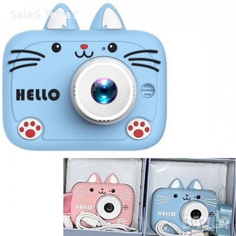 Детски фотоапарат, с калъфче, HELLO, 2 цвята