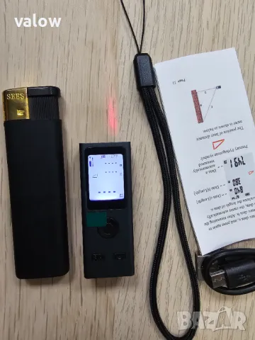 Мини рулетка ролетка електронна дигитална лазерна далекомер 60м, снимка 6 - Измервателни инструменти - 48456179