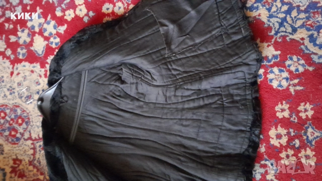 Дамско черно палто ЕКО кожа/косъм/, снимка 15 - Палта, манта - 34857173