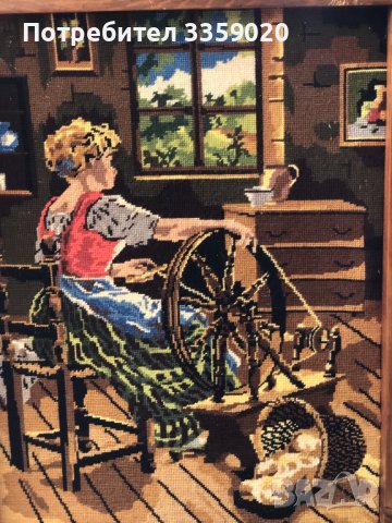 продавам гоблен на около 100 години, снимка 3 - Антикварни и старинни предмети - 40669469