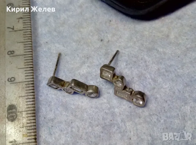 ФЕШЪН АРТ СКЪПОЦЕННИ ОБЕЦИ от БЛАГОРОДНА СТОМАНА с БЯЛА ПОЗЛАТА и ФАСЕТИРАН ПЛАНИНСКИ КРИСТАЛ 48647, снимка 9 - Обеци - 49704525