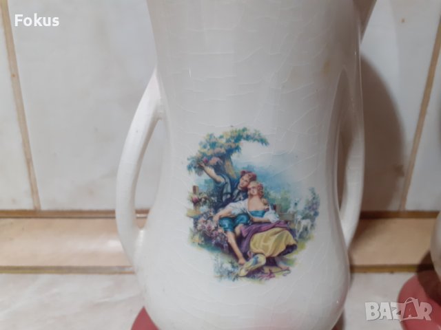 Чифт вази стар английски порцелан отлични с маркировки, снимка 4 - Антикварни и старинни предмети - 39491443