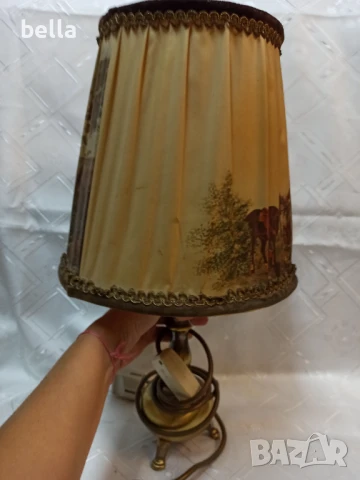 УНИКАЛНО СТИЛНА НЕМАСКА НОЩНА ЛАМПА С ЛОВНИ СЦЕНИ, снимка 6 - Антикварни и старинни предмети - 50554170