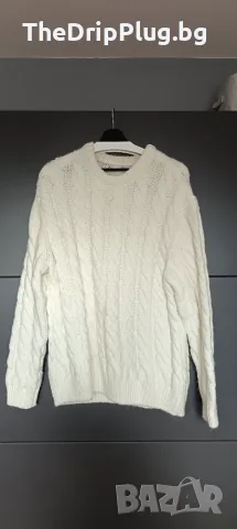 Zara размер L,XL мъжки дебел пуловер цвят екрю 