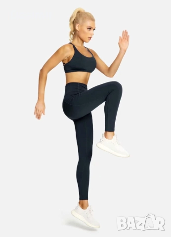 Дамски спортен клин с висока талия QUEENIEKE – син, XXL, снимка 4 - Спортни екипи - 52882496