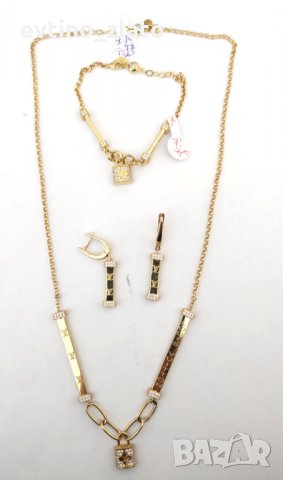 Дамски златни комплекти: Колие + гривна + обеци 14к. 585проба, снимка 6 - Бижутерийни комплекти - 34514034