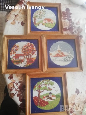 Гоблени с рамка 4 броя , снимка 2 - Гоблени - 35976364