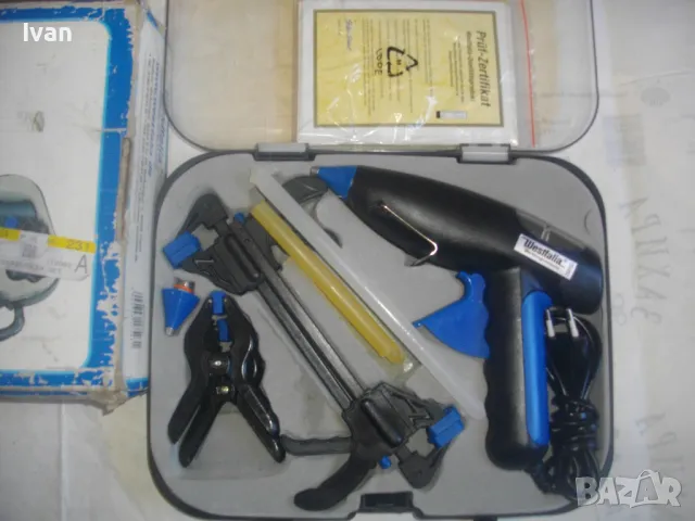 НОВ Немски ЕЛЕКТРИЧЕСКИ ПИСТОЛЕТ ПЪЛЕН КОМПЛЕКТ ЗА ЛЕПЕНЕ С ПРЪЧКИ СИЛИКОН ф11мм WESTFALIA FL-528 , снимка 9 - Други инструменти - 47688742