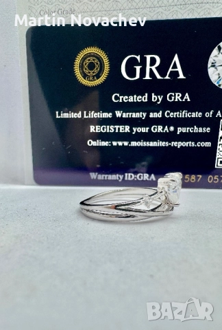 Сребърен пръстен с мойсанит (Диамант) 0.8 карата, снимка 5 - Пръстени - 51516725