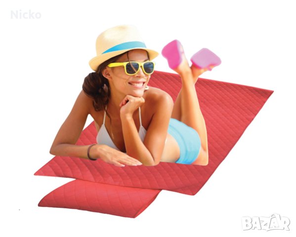 Плажна постелка с надуваема възглавница, снимка 2 - Къмпинг мебели - 41494395