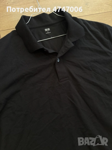 Черна мъжка риза с яка Uniqlo