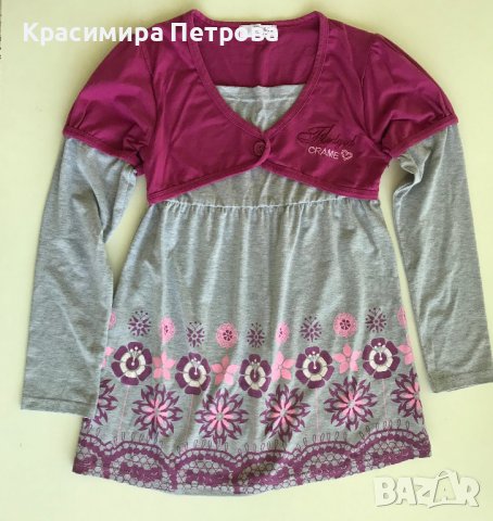 Две блузи/туники за момиче - 12 години, снимка 1 - Детски Блузи и туники - 26608138