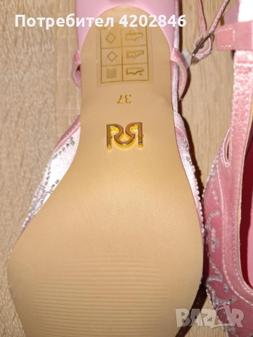 Black Friday  - 10% Rinascimento Нови елегантни обувки, розов сатен с камъчета , снимка 3 - Дамски обувки на ток - 52251900